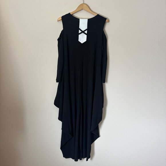 IC Collection Cold Should Harem Jumpsuit Womens Size L Avant Garde Lagenlook NEW - Picture 4 of 11